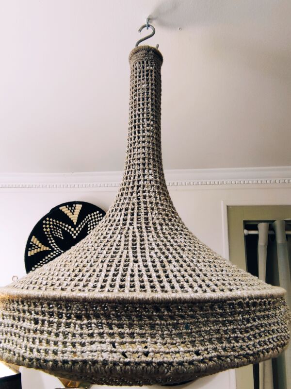 Suspension montgolfière en fil de coton