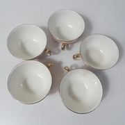 5 tasses Villeroy & Boch rose et or par Lucien Engel