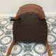 Blond mahogany desk trim brown leather 20th