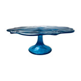 Blue vintage glass cake display