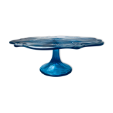 Blue vintage glass cake display