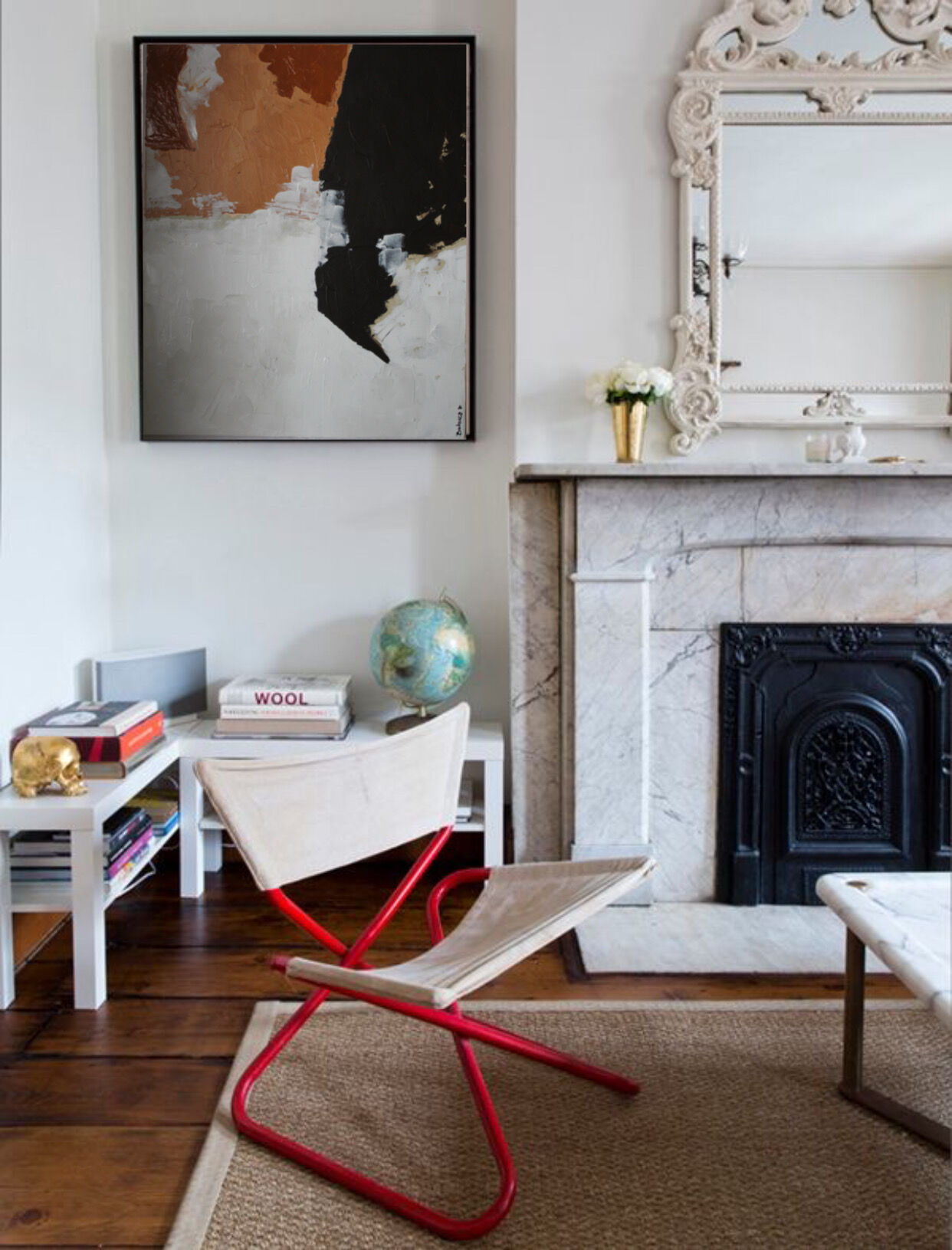 Acrylic canvas "earth" for living room decoration