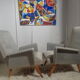 Pair of vintage chairs from the 50s compass feet
