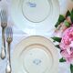 Assiettes plates anciennes en faïence terre de fer