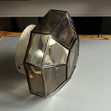 Italian smoked glass ceiling light Space Age