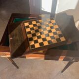 GAMES TABLE Louis XVI late nineteenth, in inlaid checkered rosewood and backgammon