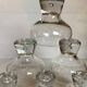 6 large bubble coupe glasses with a foot in the Kosta Boda style.