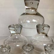 6 large bubble coupe glasses with a foot in the Kosta Boda style.