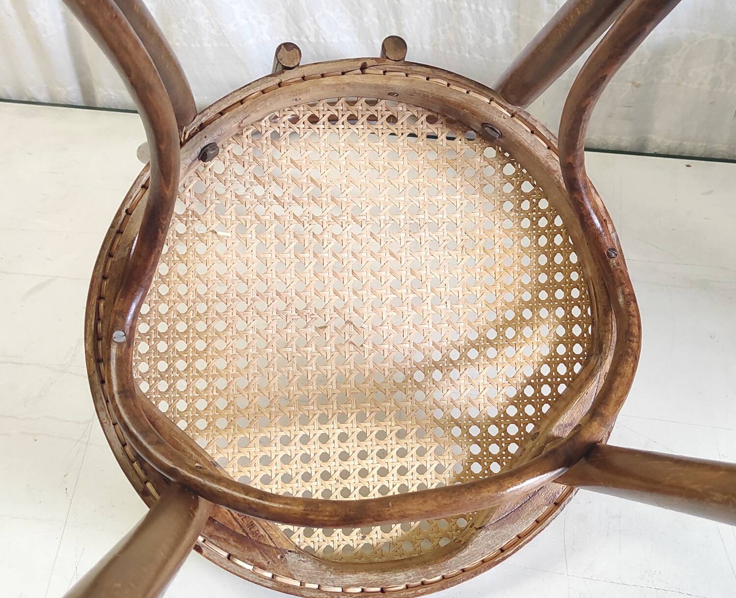 Bistro chair in bentwood and canework - mid. 20th century
