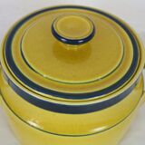 Conteneur à biscuits des années 70 jaune et bleu, Laveno Richard Ginori