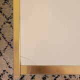 Table basse bois laqué blanc, laiton doré