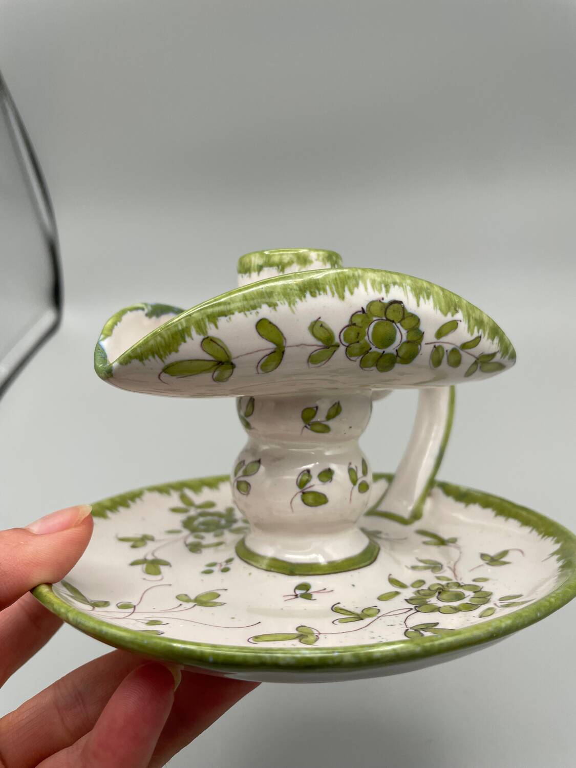 Martres-Tolosane hand candlestick, signed