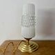 Vintage globe table lamp in glass and white opal.