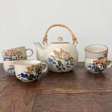 Teapot + 5 vintage cups