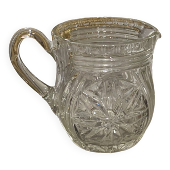 Chiseled glass pitcher