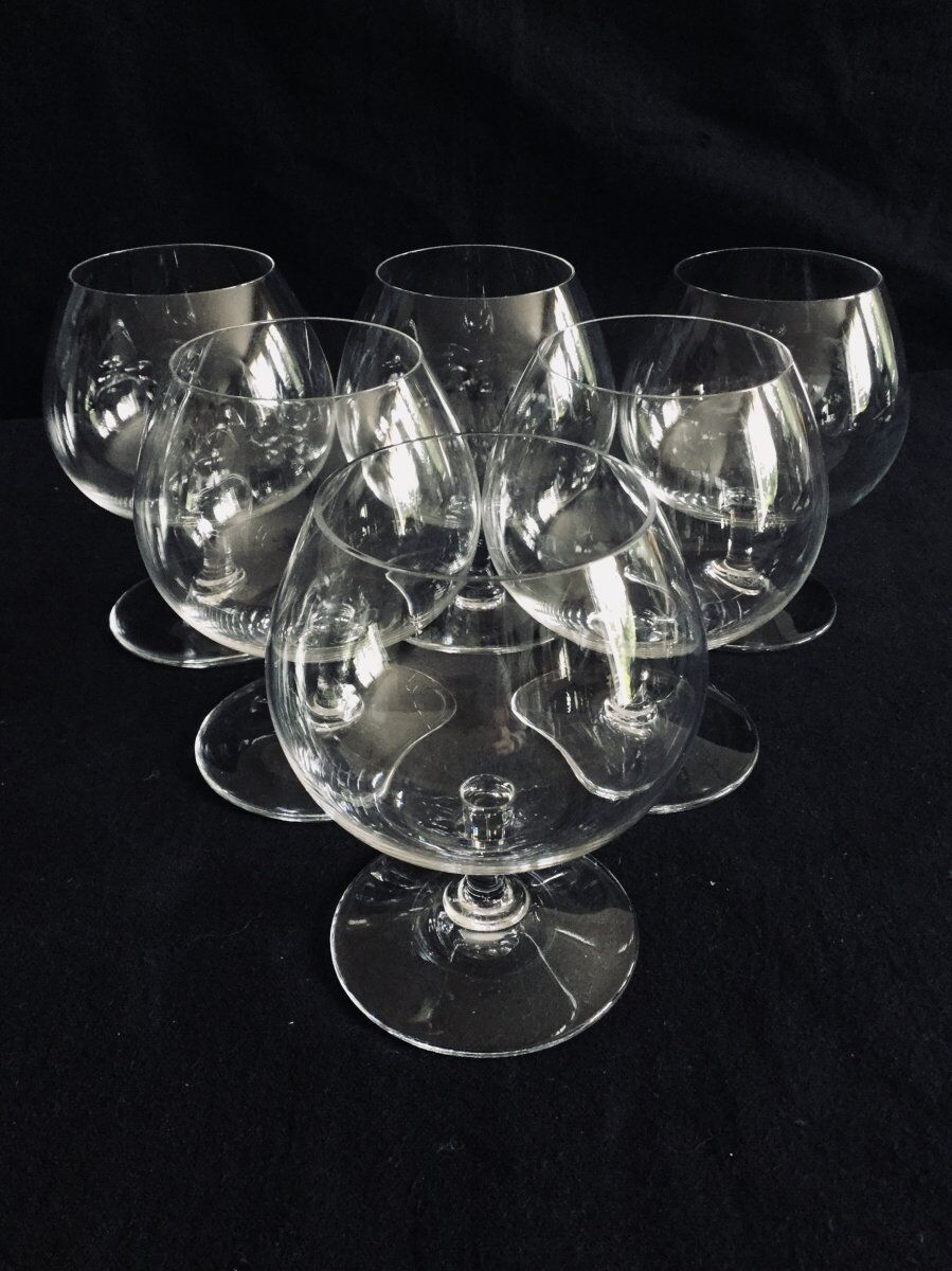 Set of 6 Baccarat crystal cognac glasses