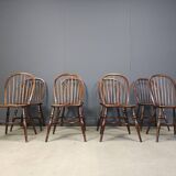 Ensemble de 8 chaises de salle à manger vintage Ercol, années 1950