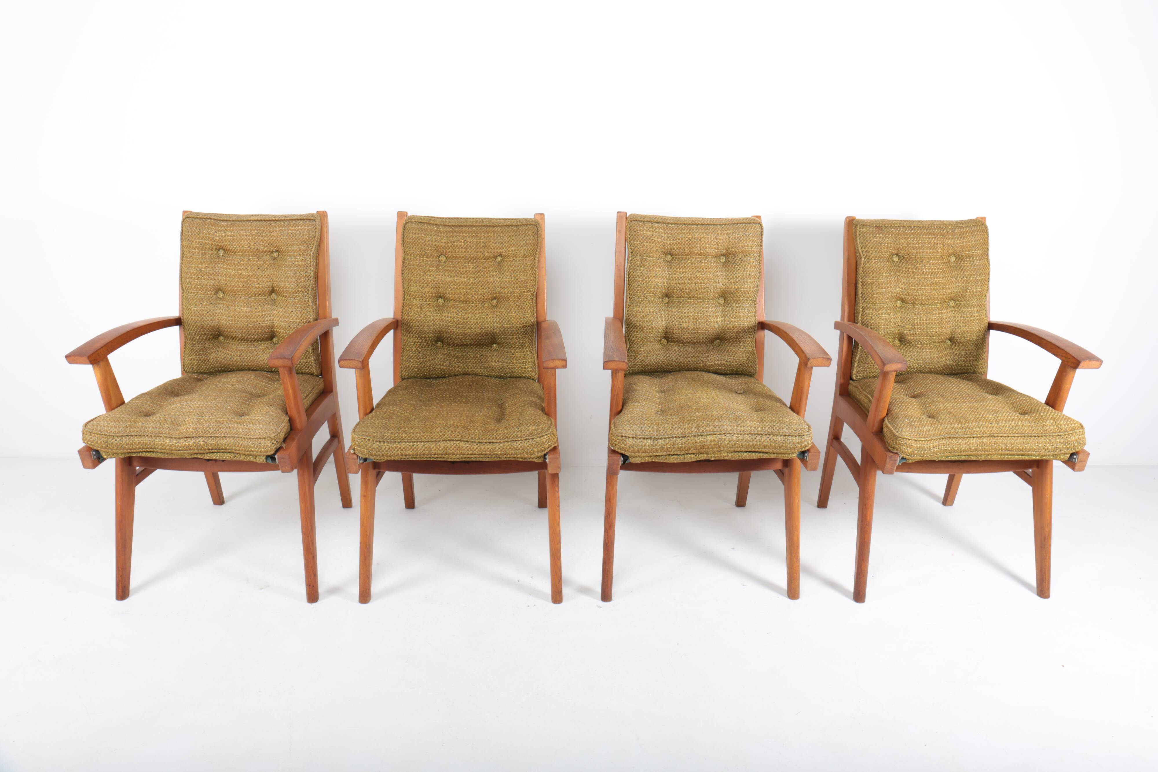 Set of 4 vintage Free-Span FS-116 armchairs, 50s
