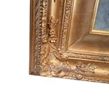 Dipinto a Olio di Francesco Tammaro Scena di Mercato Napoletana 80x130 cm