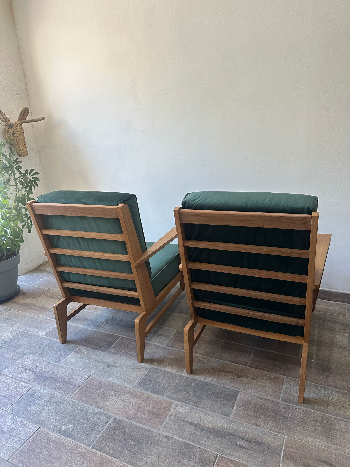 Paire de Fauteuils en chêne 60s