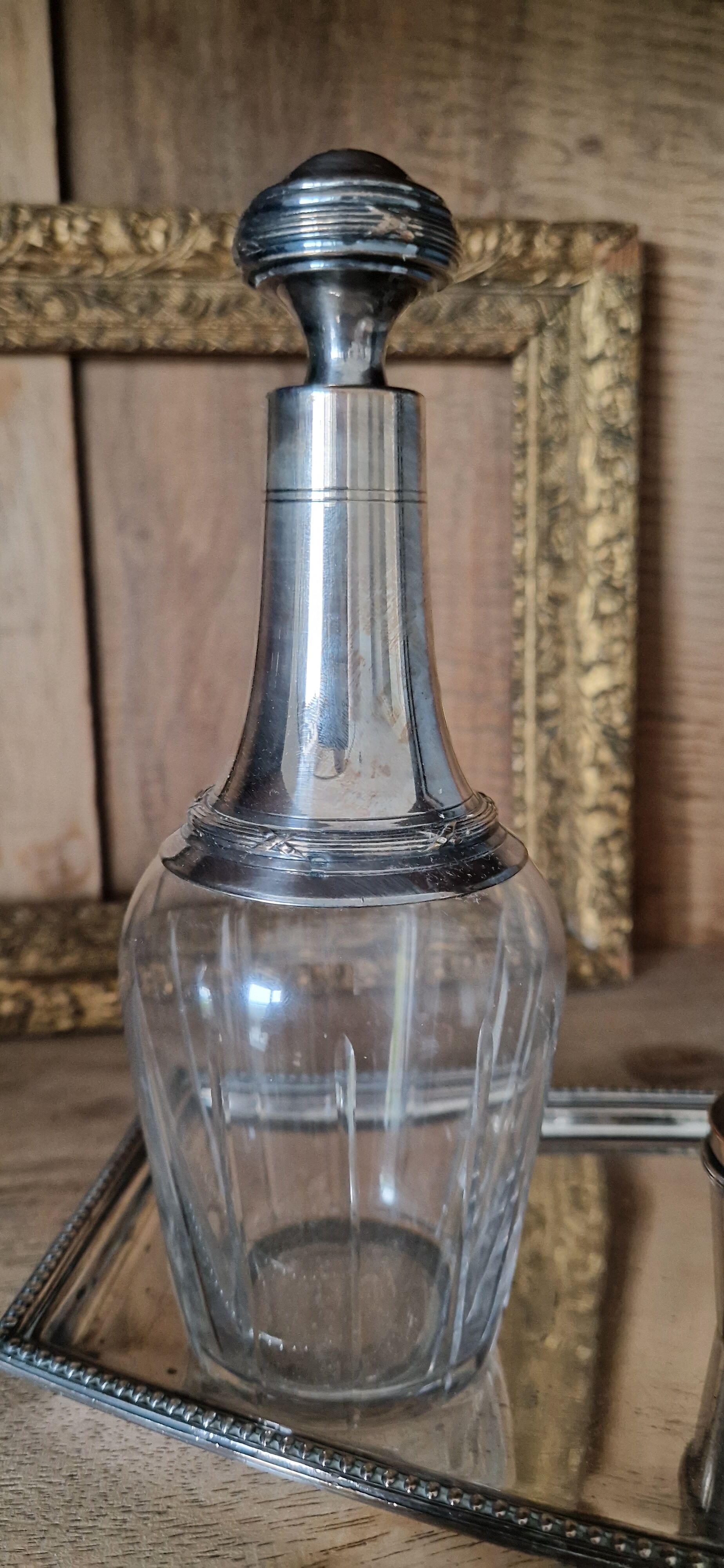 Silver and crystal liquor service