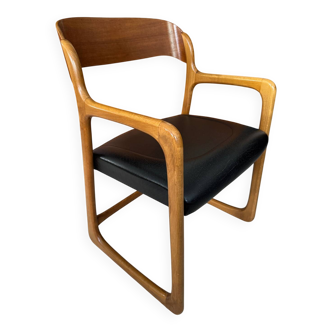 Vintage Baumann sleigh armchair