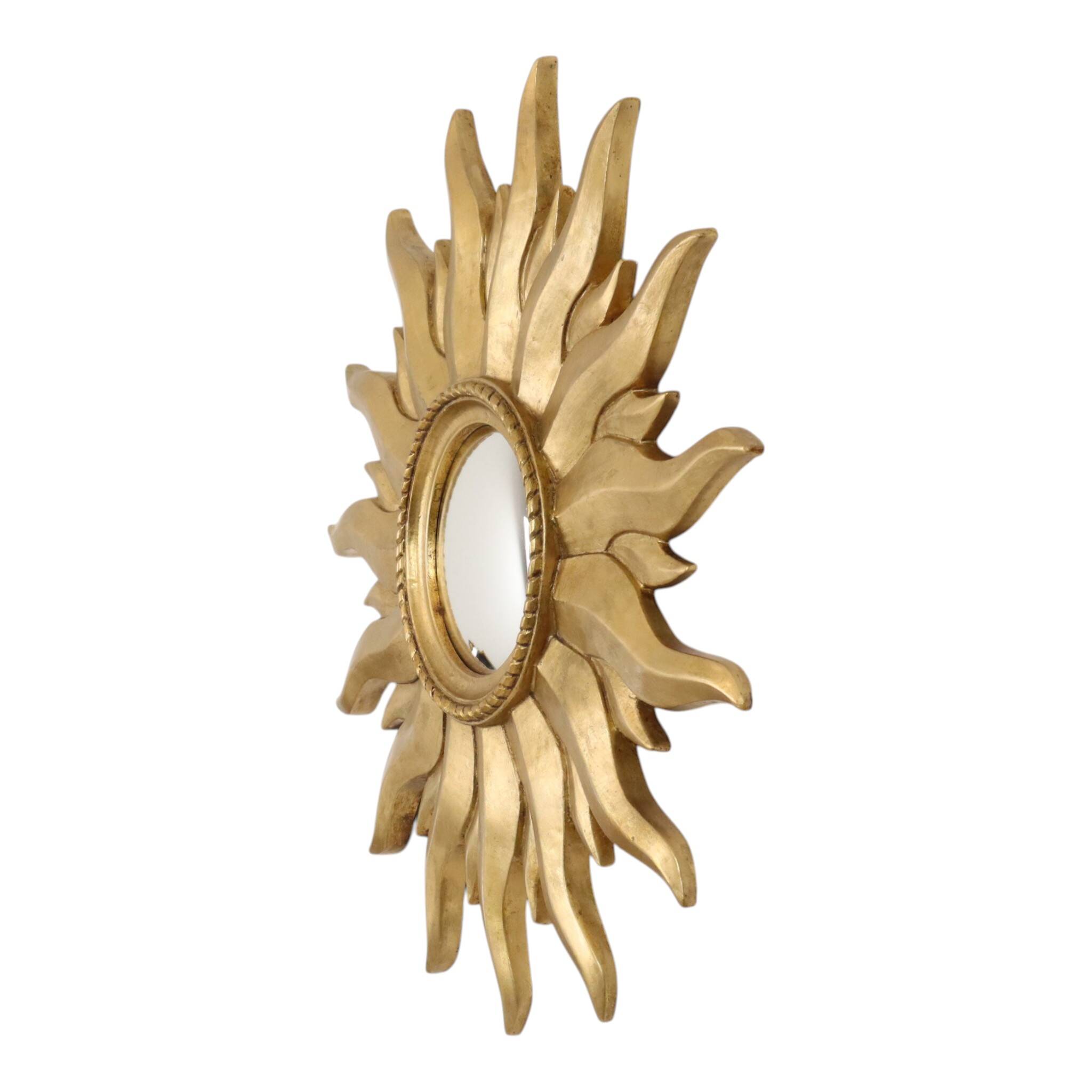 Vintage Gold Sunburst Convex Mirror 54cm