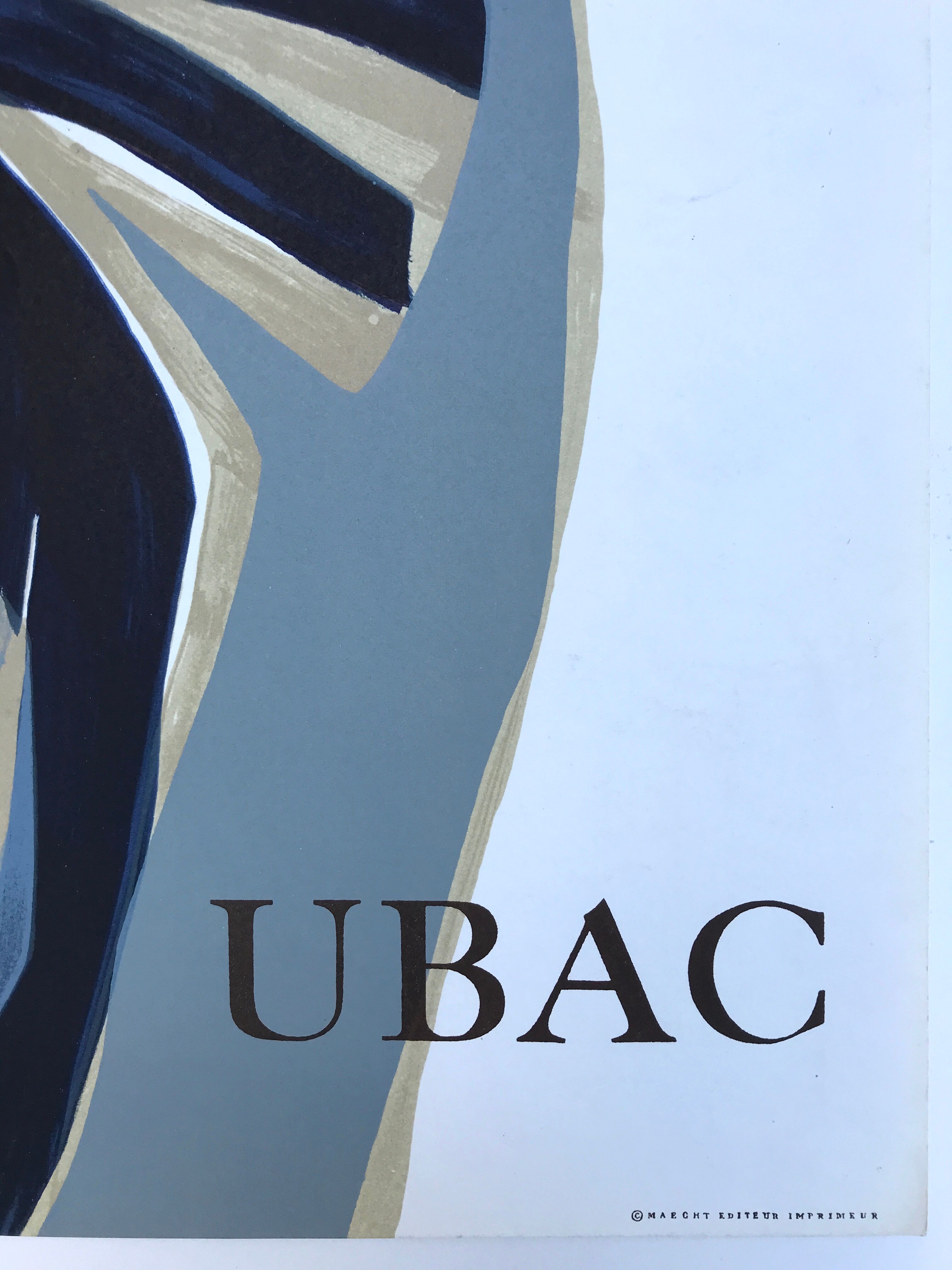 Original lithographed poster by raoul ubac, galerie maeght, 1961