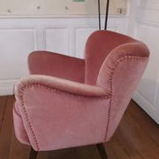 50s 60s armchair pink velvet