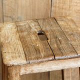 Paire de tabourets d'atelier, bois brut