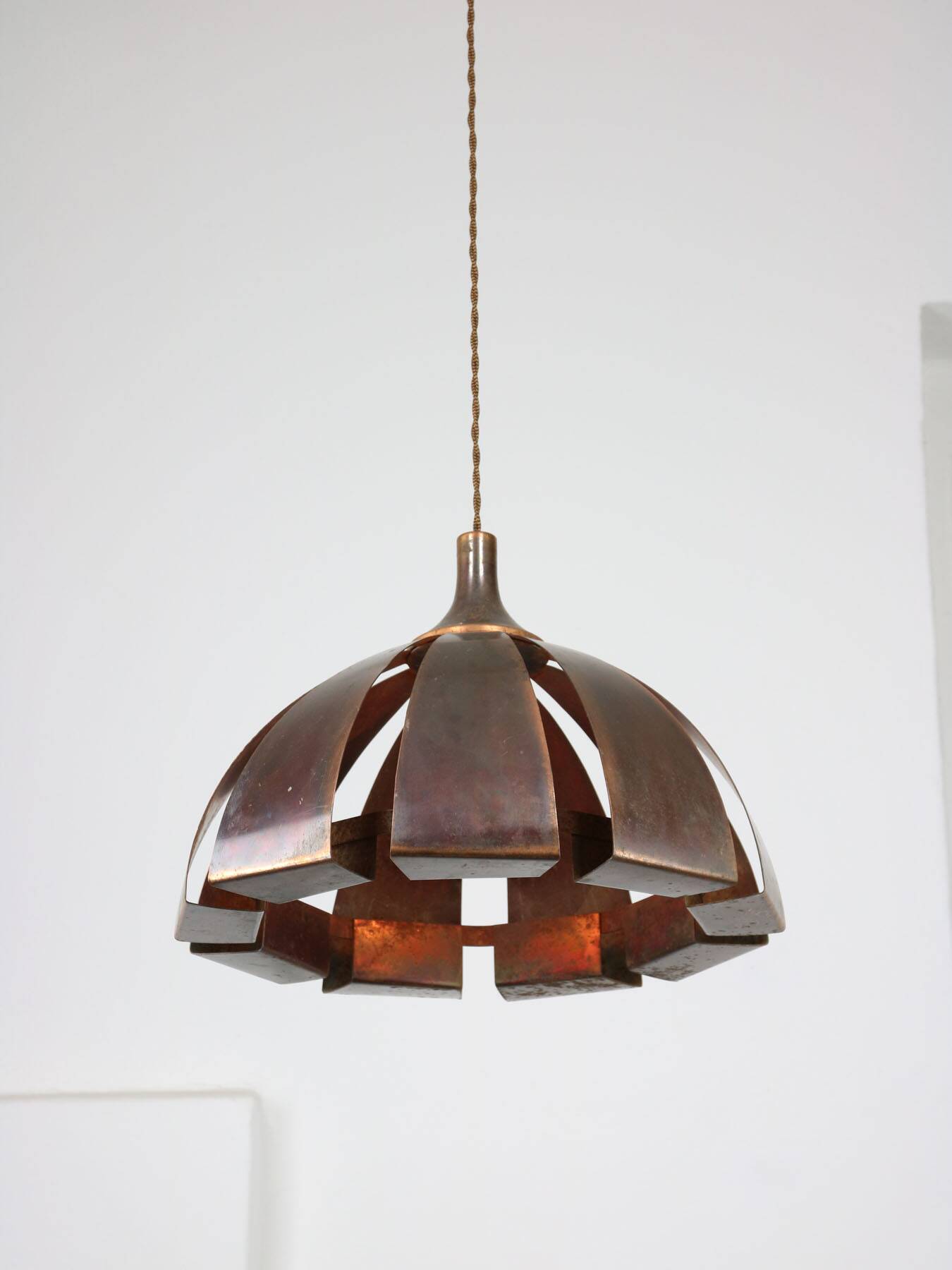 Vintage Italian Copper Colour Pendant Lamp, 70s