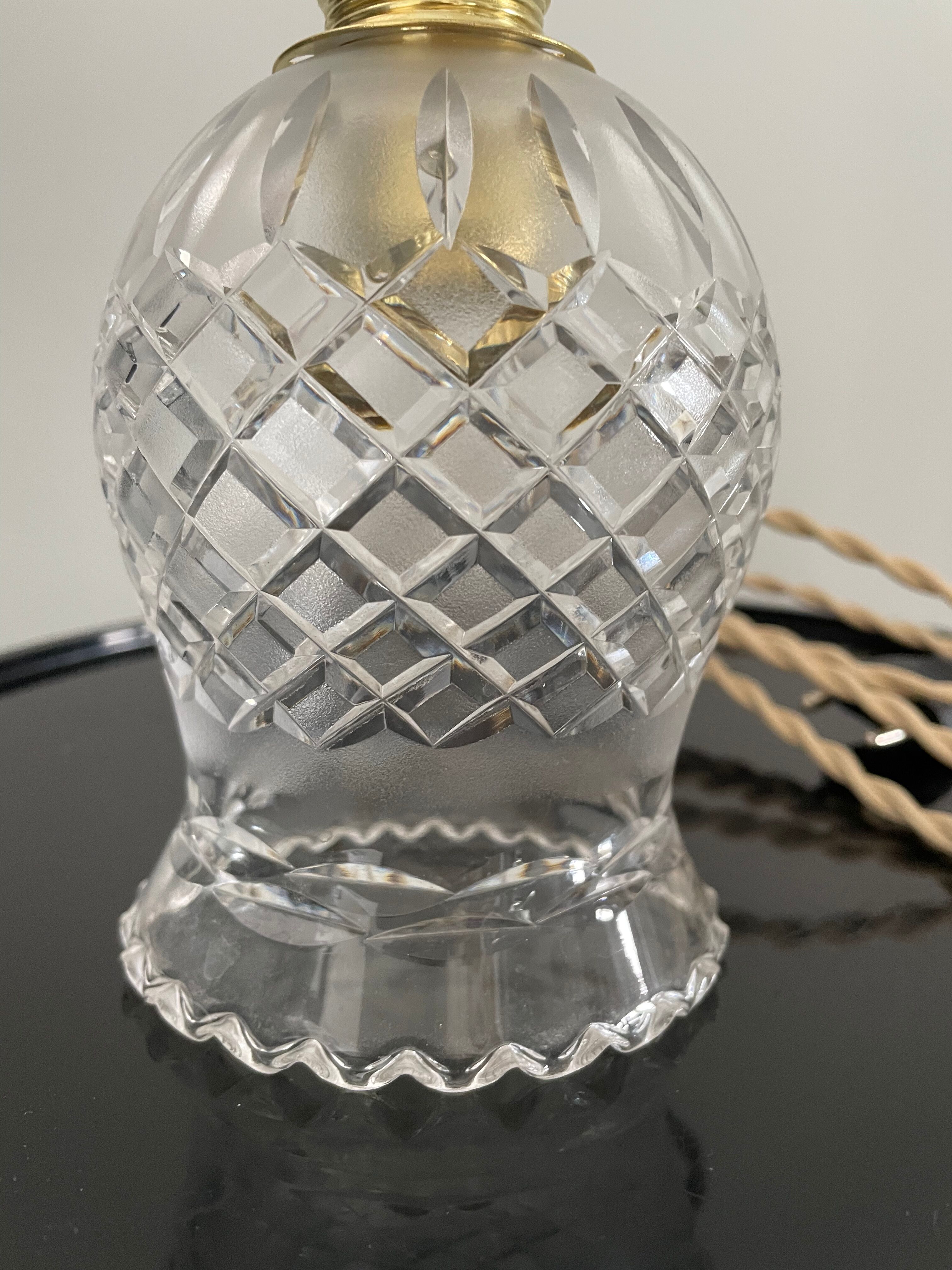 Vintage carved glass walker