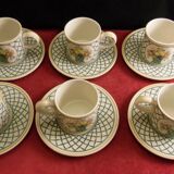 Service of 6 coffee cups in porcelain Villeroy and Boch model Basket lot 1
