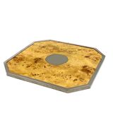 Tommaso Barbi, Hollywood regency burl wood tray, Italy 1970s