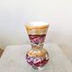 Vintage Handmade Ceramic Vase: 1970s Abstract Burgundy & Silver Glaze