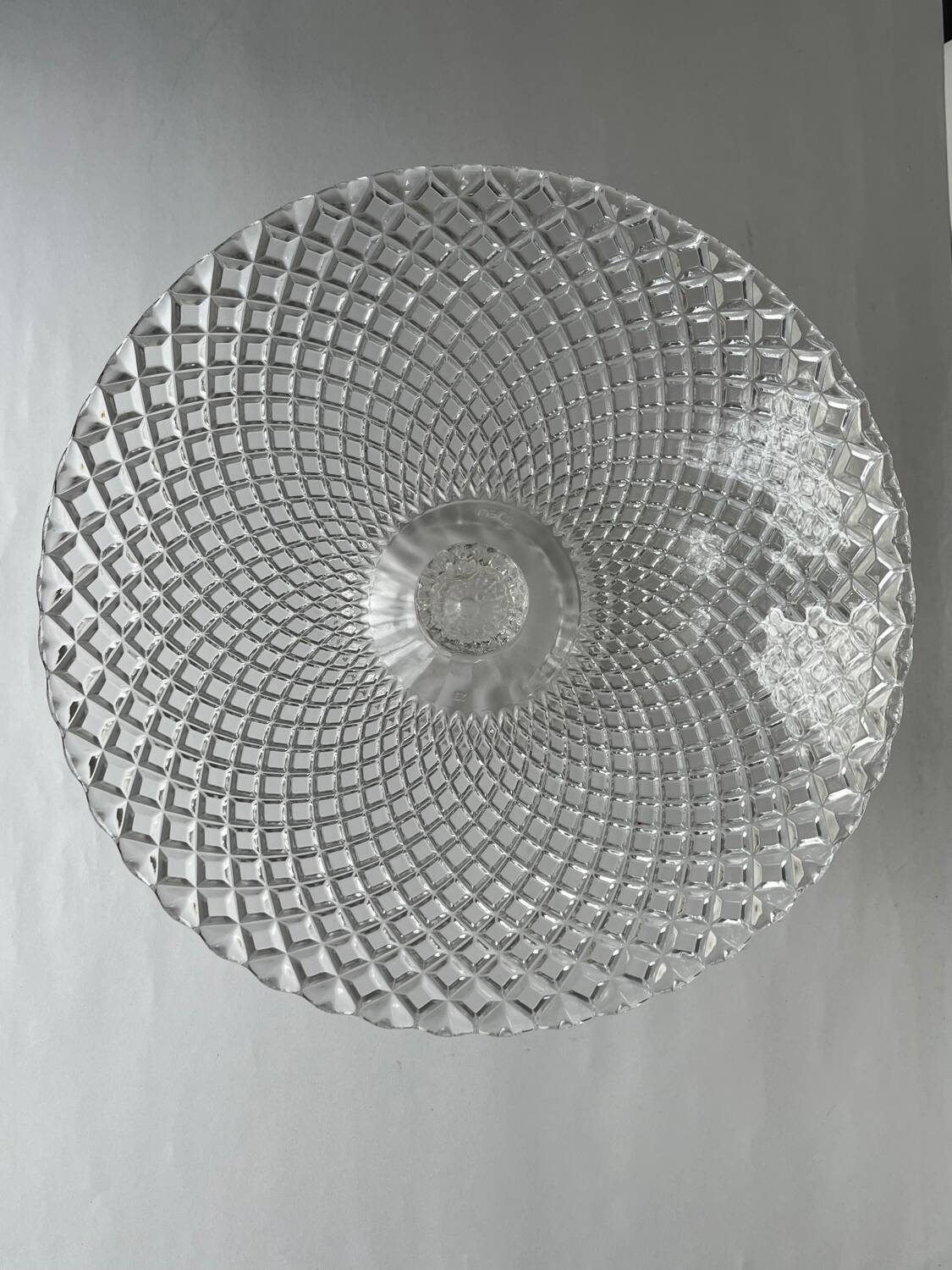 Large glass bowl on foot