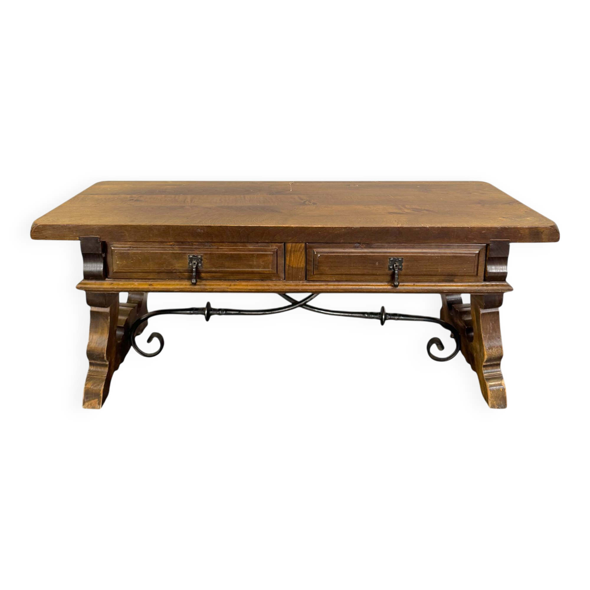 Spanish style walnut coffee table