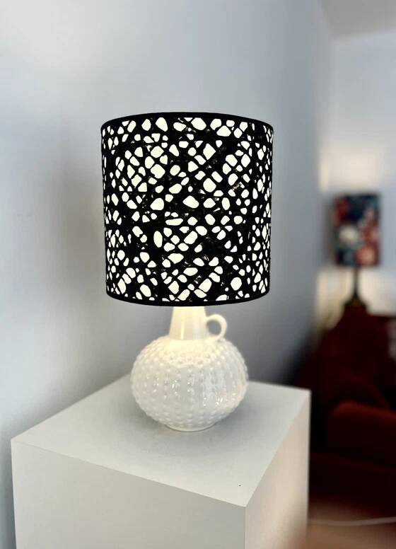 Lampe vase du milieu du siècle avec abat-jour japonais