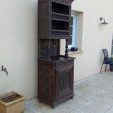 Ancien meuble vaisselier bois massif sculpté