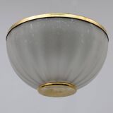 Mid-century Modern Murano Glass and Brass Ceiling Light, 1970s