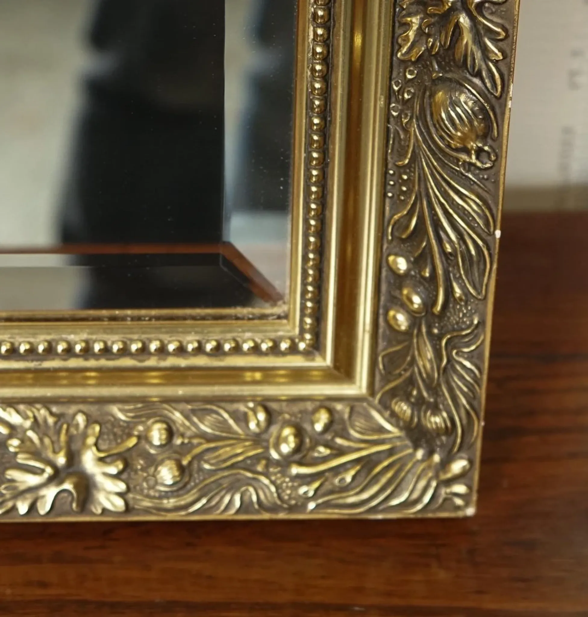 Vintage Wall Mirror Ornate with Sculpted Details