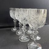 10 Bohemian cut crystal wine glasses