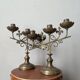Pair of baroque country candlesticks ivy fleur-de-lys