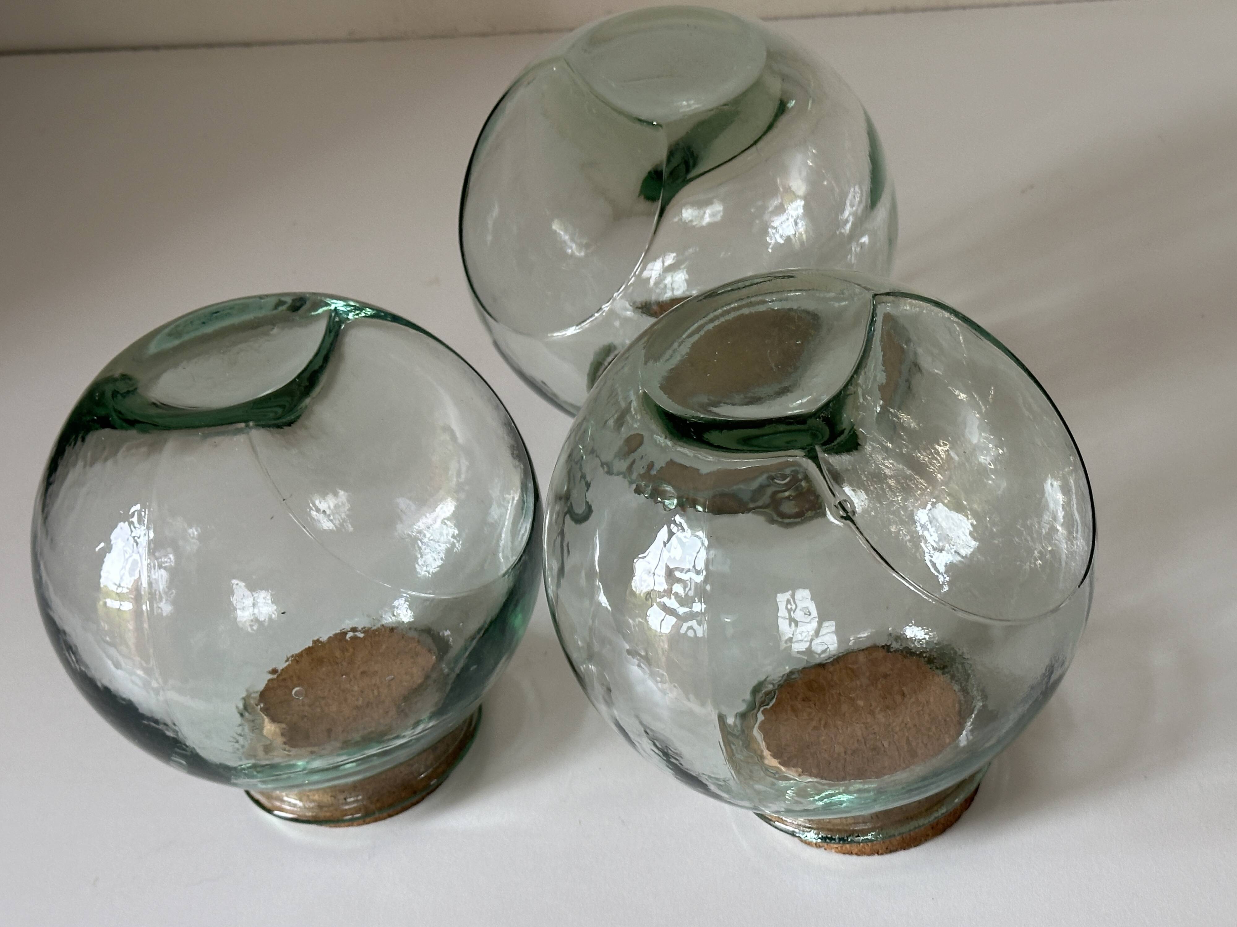 Set of 3 vintage glass candy jars from the 60s and 70s