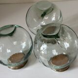 Set of 3 vintage glass candy jars from the 60s and 70s