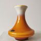 Vintage Murano Cased Glass Vase: Retro Orange Ceramic, 70s Yugoslavia