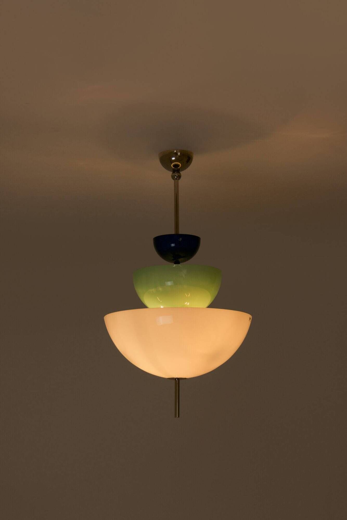 Rare 1980s Memphis style Murano glass chandelier / pendant lamp - Tre