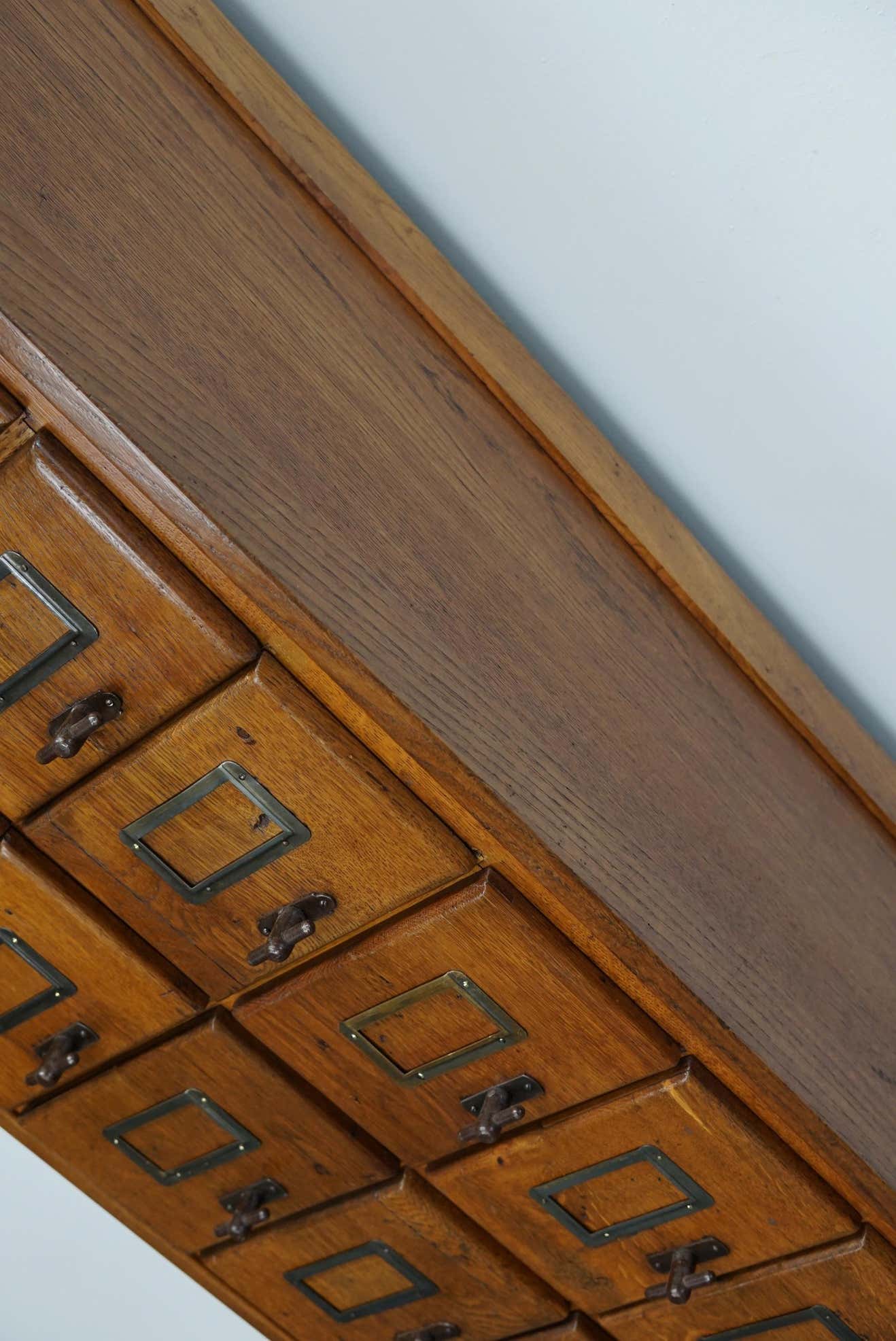 German oak drawer bank filing cabinet circa 1950