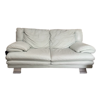 White leather sofa