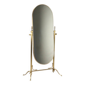 Brass vanity mirror with adjustable tilt
